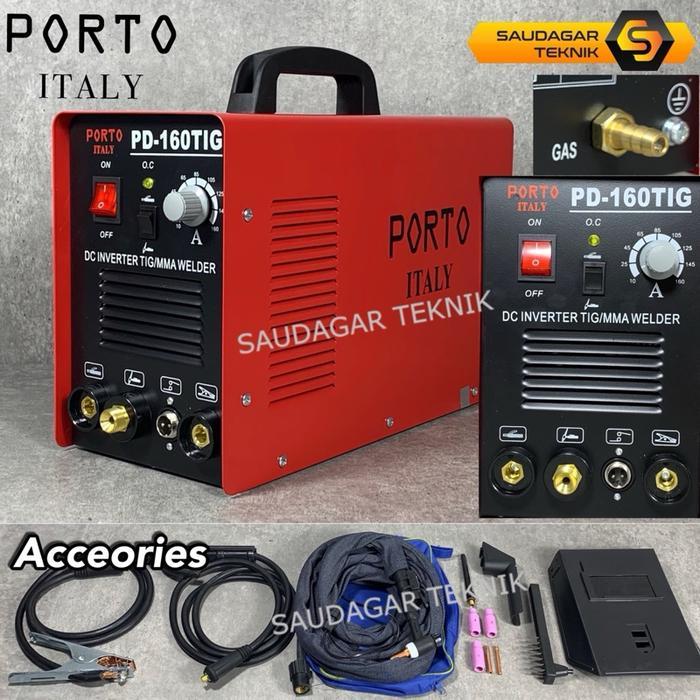 Porto PD 160 PD 160 TIG Mesin Las MMA TIG Gas Argon Stainless Steel Trafo Inverter Las 160A Porto PD