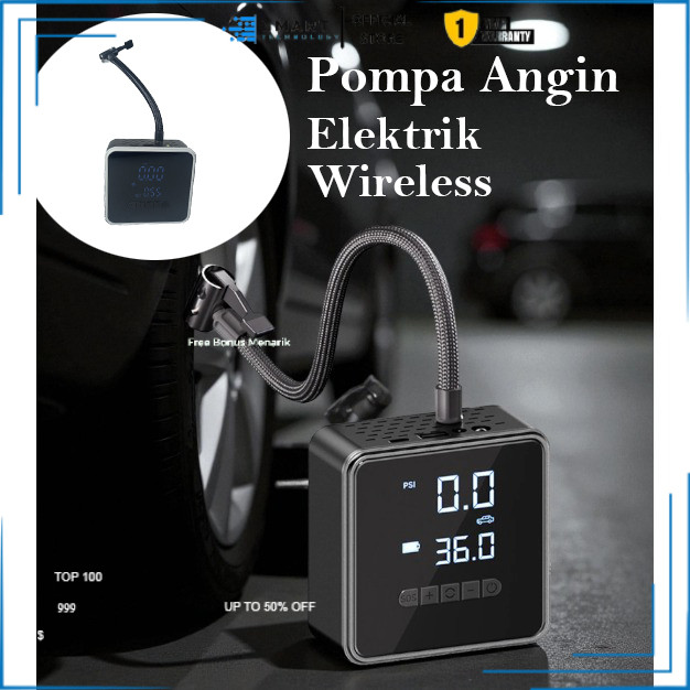 KESHI Pompa Ban Elektrik Portable Air Compressor 150 PSI 6000mAh - PR-718