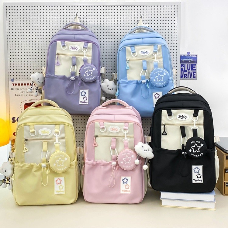 TAS RANSEL ANAK CEWEK SEKOLAH BACKPACK YIGE BAG KOREAN POUCH GANTUNGAN