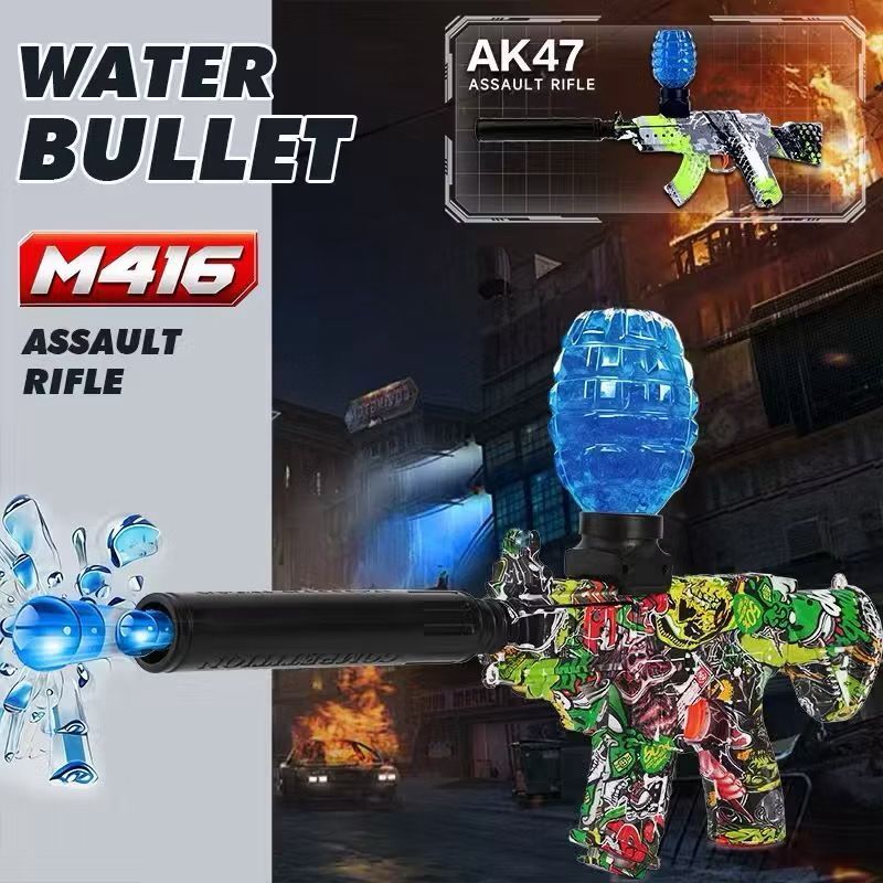 Mainan Anak M416 / AK 47 Tembakan Peluru Gel Electric Water Gel Blaster Gun Electric High Spee Shoot