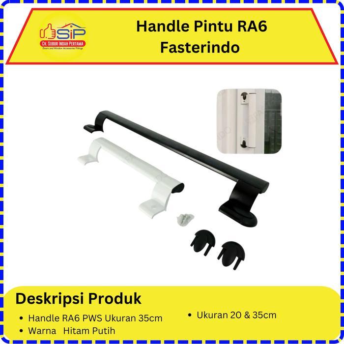 Handle Pintu Geser/ Handle Sliding Alumunium/ RA6 Black/ White - 20cm  Hitam