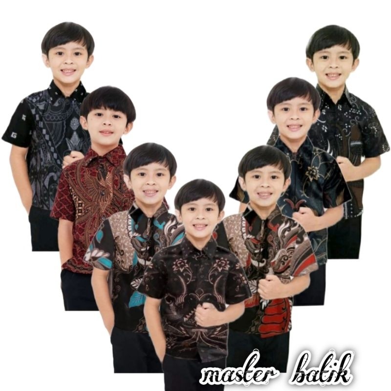 [ DRL ] READY Kemeja Batik Anak - batik anak - baju batik anak laki laki umur 2-12 tahun hem batik a