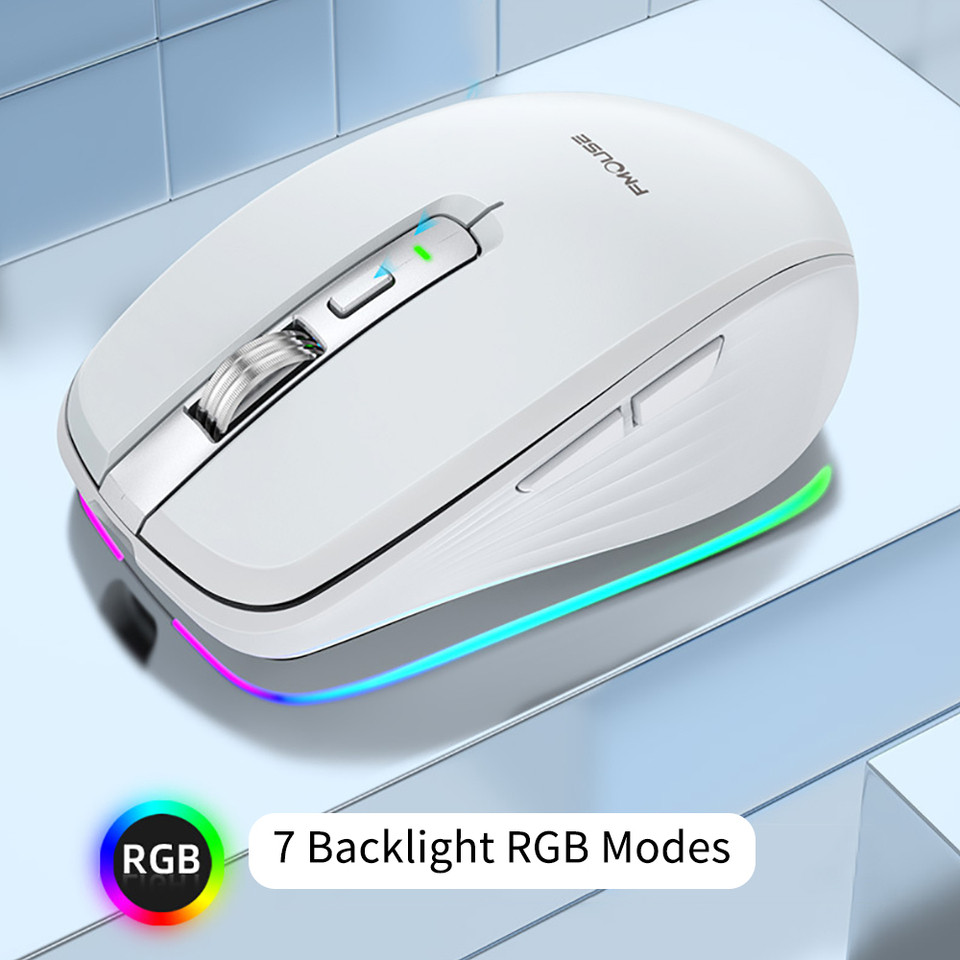 New Dual Mode Rechargeable Bluetooth 24G Wireless Mouse RGB Mute Mouse For Windows Mac IOS Android L