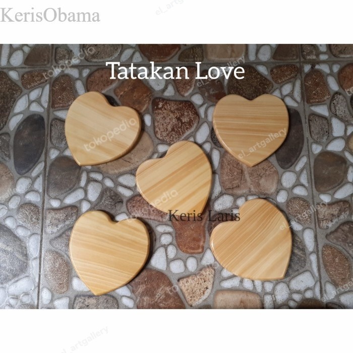 Tatakan Gelas Kayu Pinus Bentuk Love/ Tatakan Cangkir Bentuk Love murah KL3