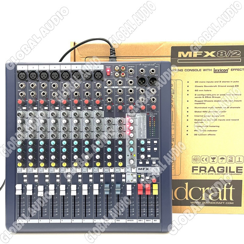 Mixer Audio Soundcraft MFX 8/2 8Channel Mixer Soundcraft Mfx8 Mixing 8 Mfx 8 ( Bisa COD )