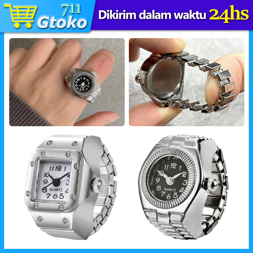 Cincin Model Jam Pria Wanita Unik Vintage Retro Ring