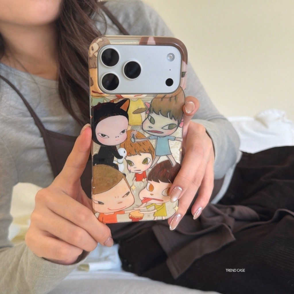 Cartoon Yoshitomo Nara Phone Case For iPhone 16 15 14 13 Pro Max 17 Air Fashion Soft Shockproof Cove