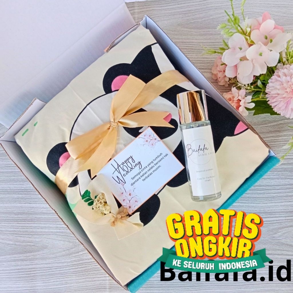 Hampers Sprei / Hadiah ulangtahun/ Wedding Gift Box / Kado Sprei / Kado Nikahan Kado Pernikahan / Ha