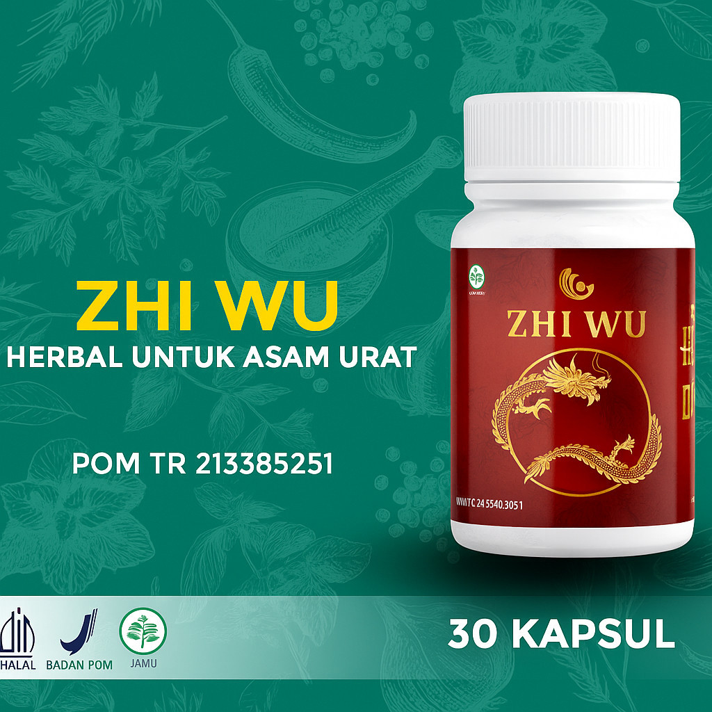 OBAT ASAM URAT ZHI WU ASLI ORIGINAL 30 KAPSUL & 60 KAPSUL OBAT HERBAL CINA AMPUH ATASI ASAM URAT KOL