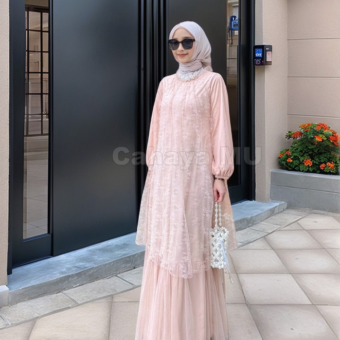 Promo - Gamis Kondangan Pesta Mewah Elegan/Gamis Brukat Premium