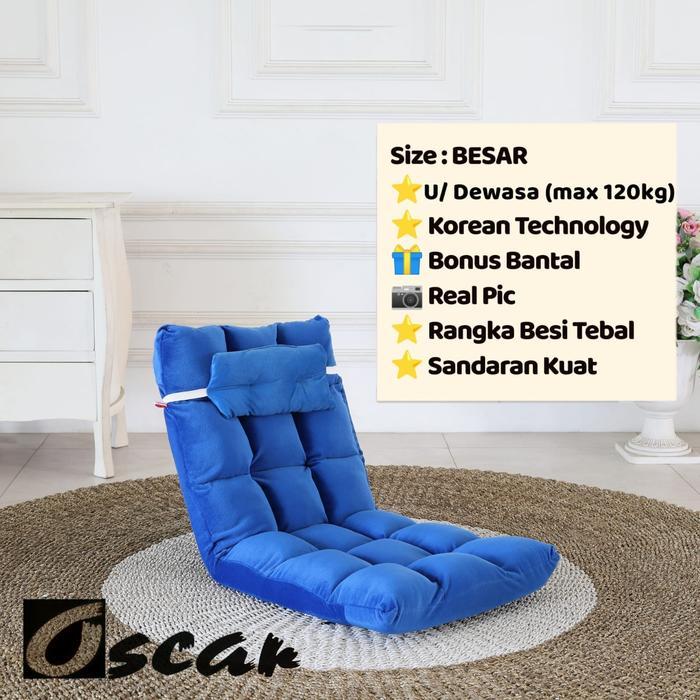 kursi lesehan, kursi lantai, sofa lipat, sofa lesehan, sofa mini - Biru, 18M