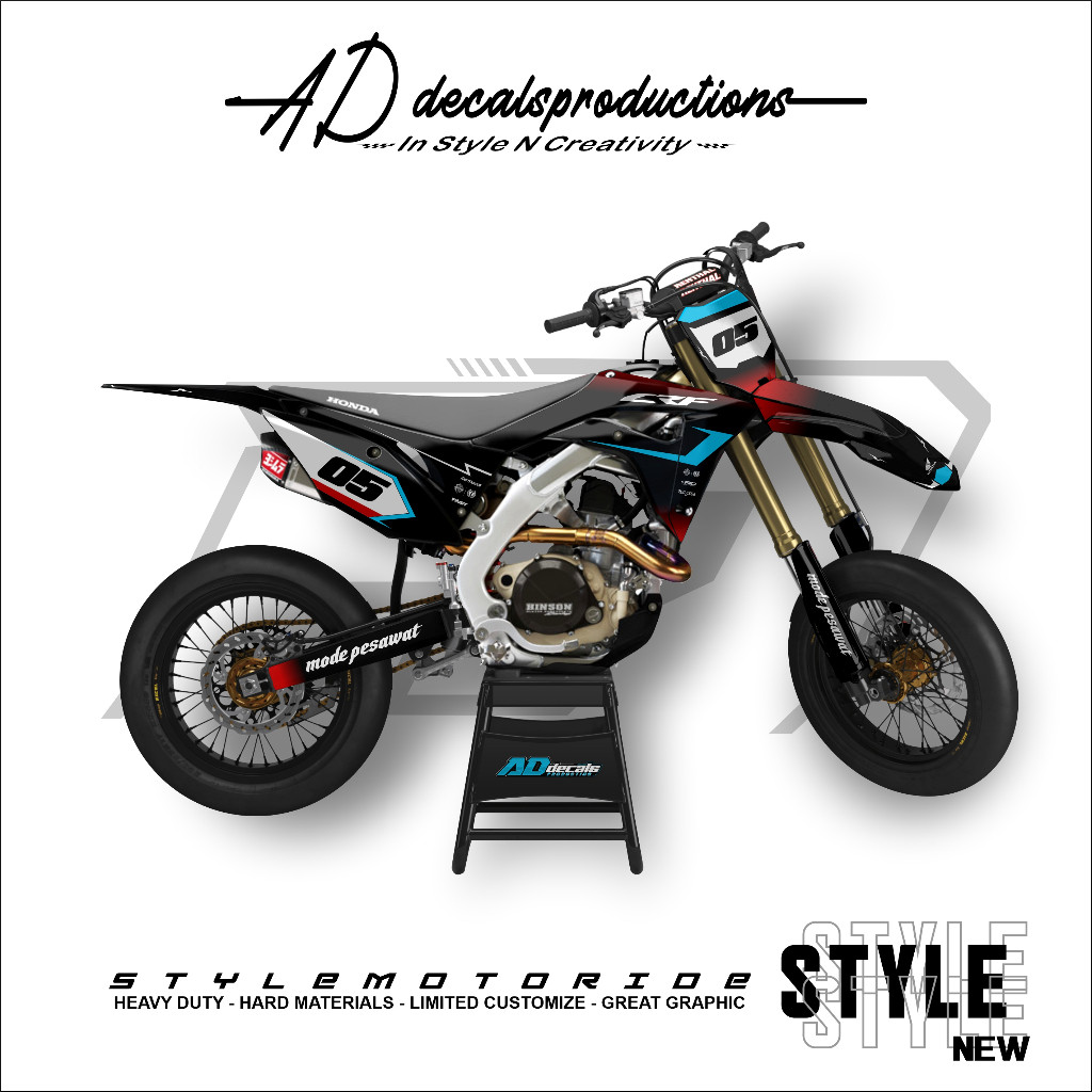 DECAL CRF 150L Stiker Motor Full Body Gradasi bebas custom AD decals-036