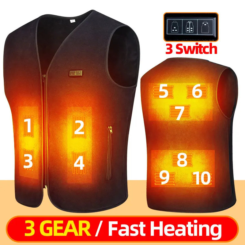Jacket Smart Fleece Heated Vest USB Electric Self Heating Vest WoRechargeable Heated Thermal Hunting