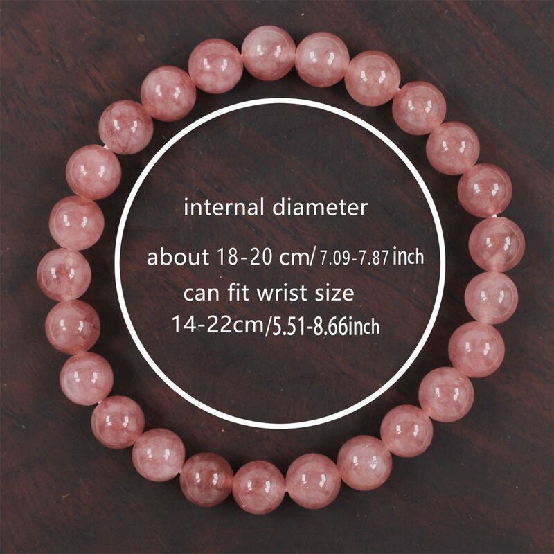 Batu Kristal Stroberi Gelang untuk Pria Wanita