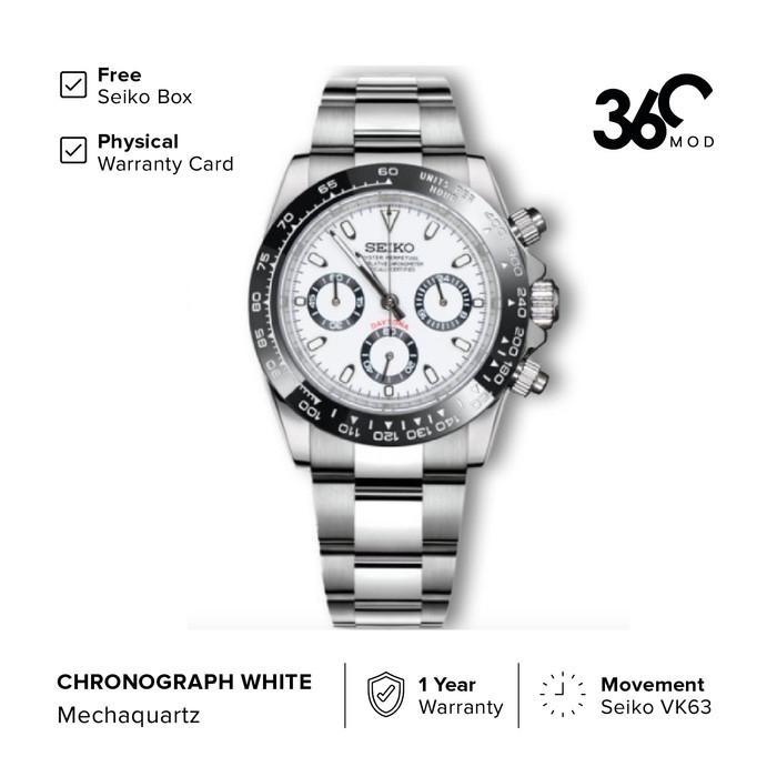 Seiko Daytona White Panda Chronograph VK63
