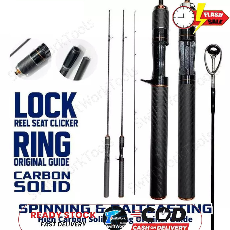 JORAN PANCING ULTRALIGHT SEA AND KINGS FIGHTER CARBON SOLID 168CM DAN 180CM 7 RING 1-4LBS WARNA HITA
