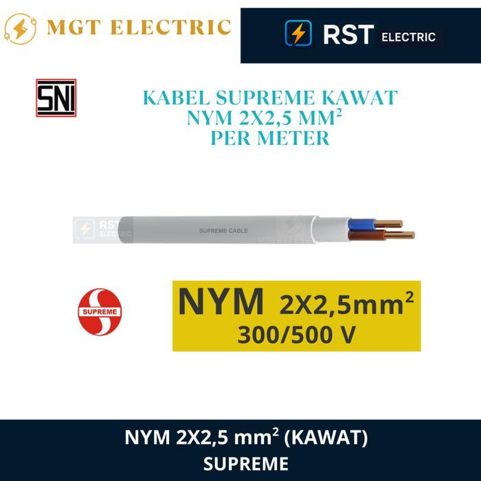 SUPREME NYM 2X2.5 MM METERAN / KABEL KAWAT PUTIH NYM SUPREME NYM 2X2,5MM ECERAN / KABEL KAWAT LIDI N