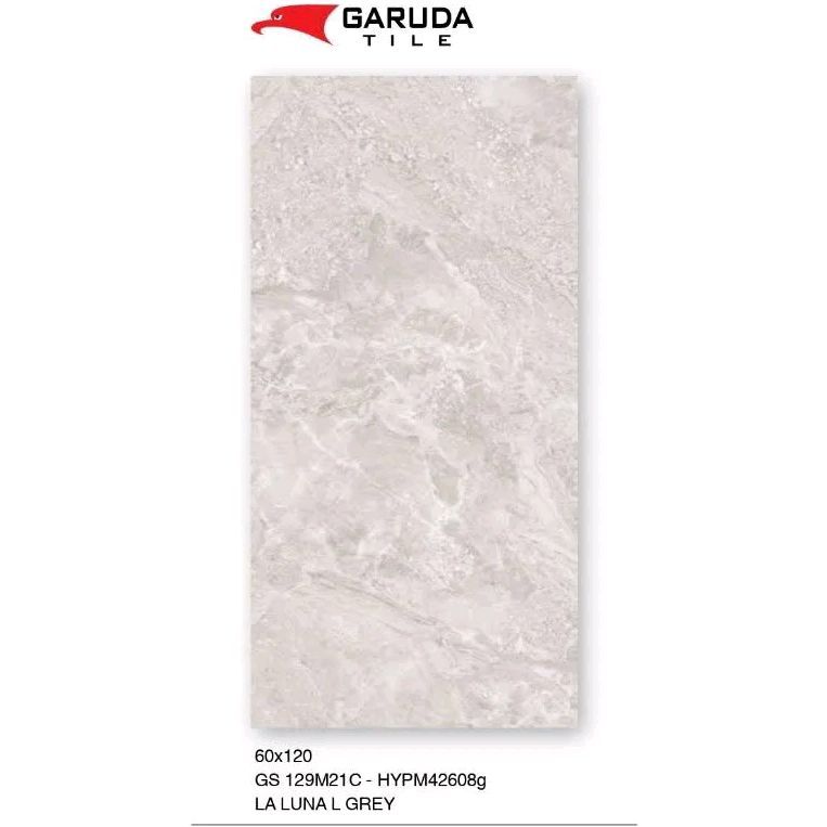 Granit Lantai Dan Dinding 60x120_80x80 Dan 60x60 Laluna L Grey Glazed Polish | Kilap Product Garuda