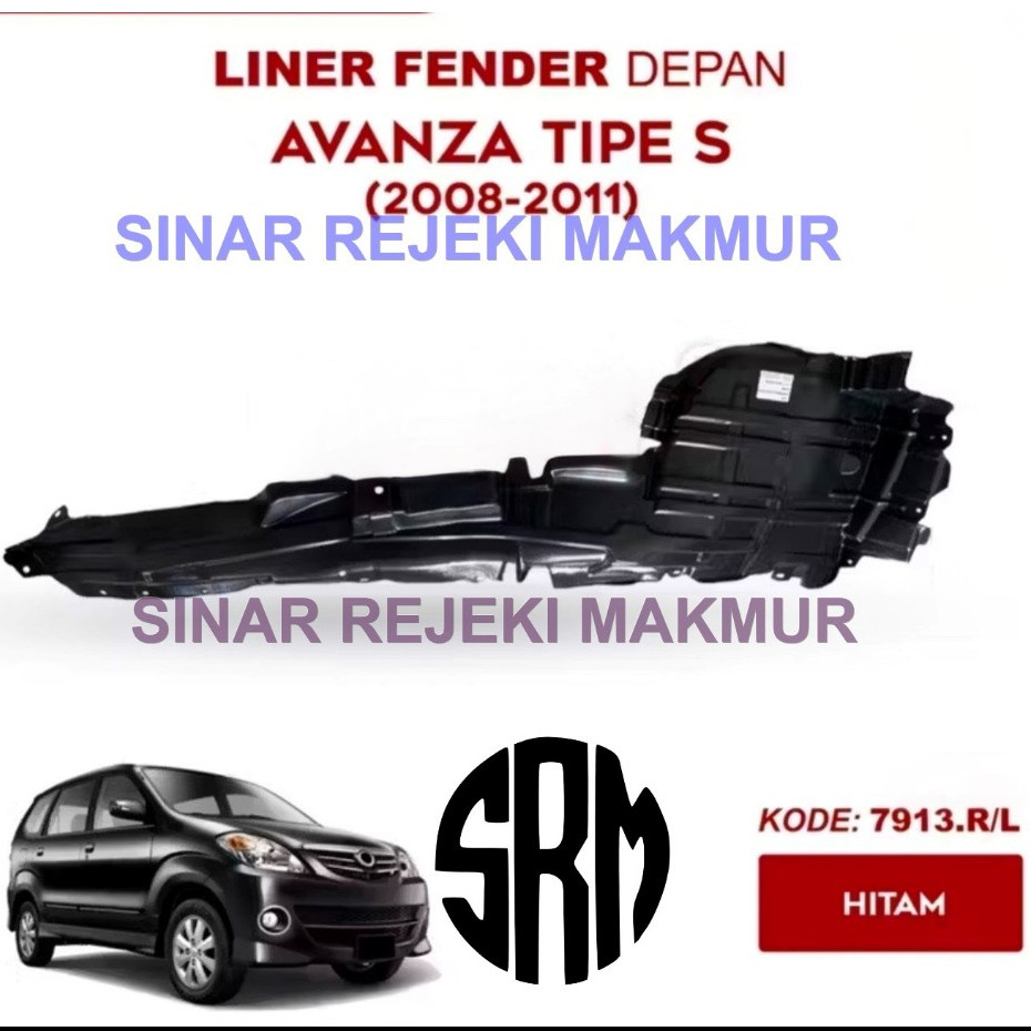 LINER INNER FENDER SPAKBOR DEPAN AVANZA TYPE S 2008 2009 2010 2011