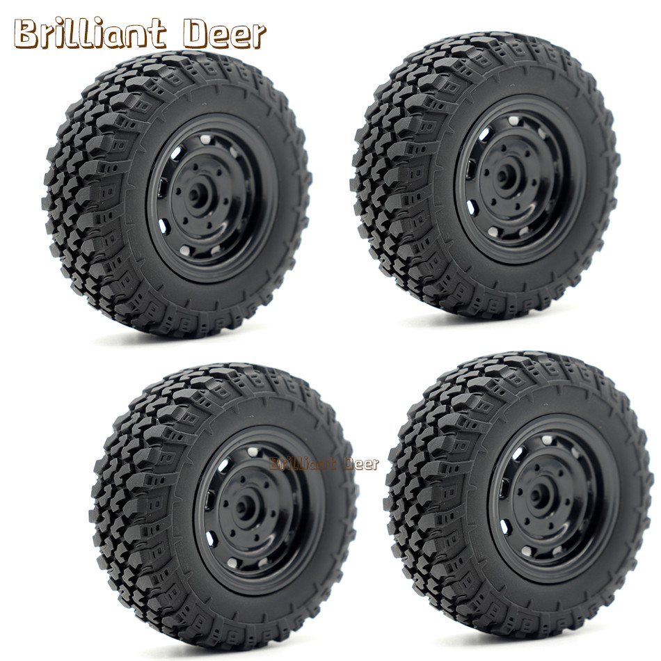 5mm Hex MN99S Rubber RC Wheels for MN98 MN82, WPL C24-1 B36 D12 C64 D74-1 Off Road Car Upgrade, High