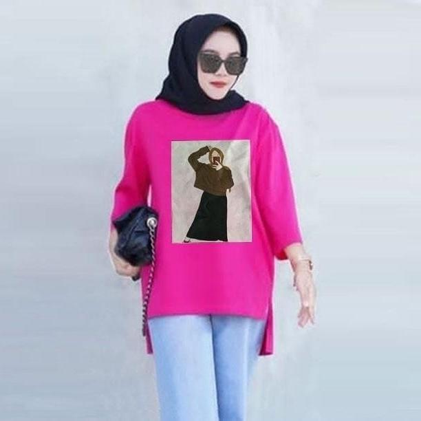 Gv Tunic LONG TUNIK STEVI FANTA k Hijau Putih Merah Navy Muslim