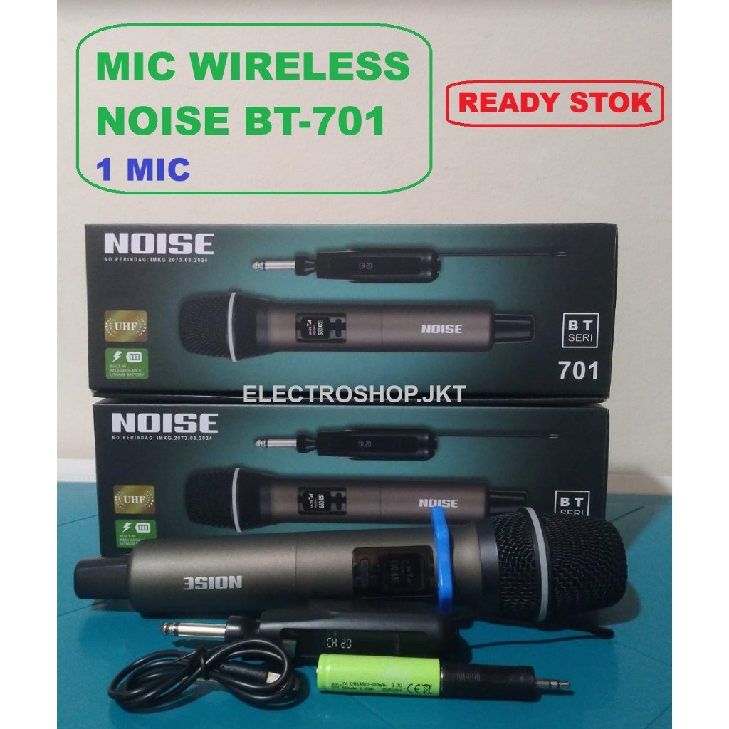TERLARIS Mic BT701 Wireless Murah Merk Noise 1 Mic Baterai Cas Tipe C