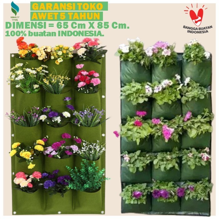 Wony Store - Pot Tanaman Pot Bunga Wall Planter Bag Dinding Planterbag Polybag Tanaman Pot Dinding G