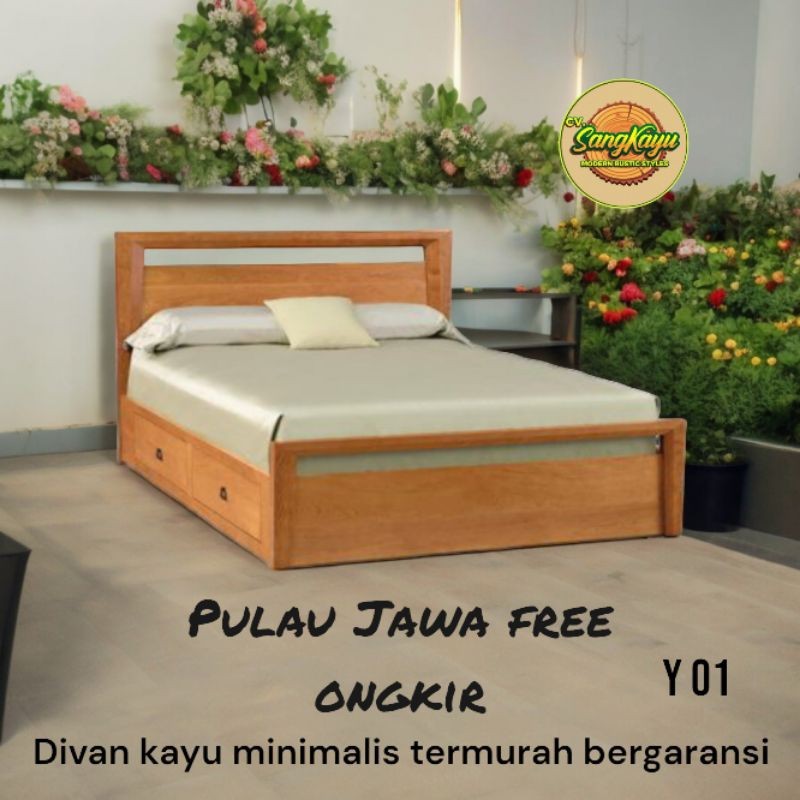 Divan kayu 160x200 cm Divan kayu minimalis Divan Alas matras Y01