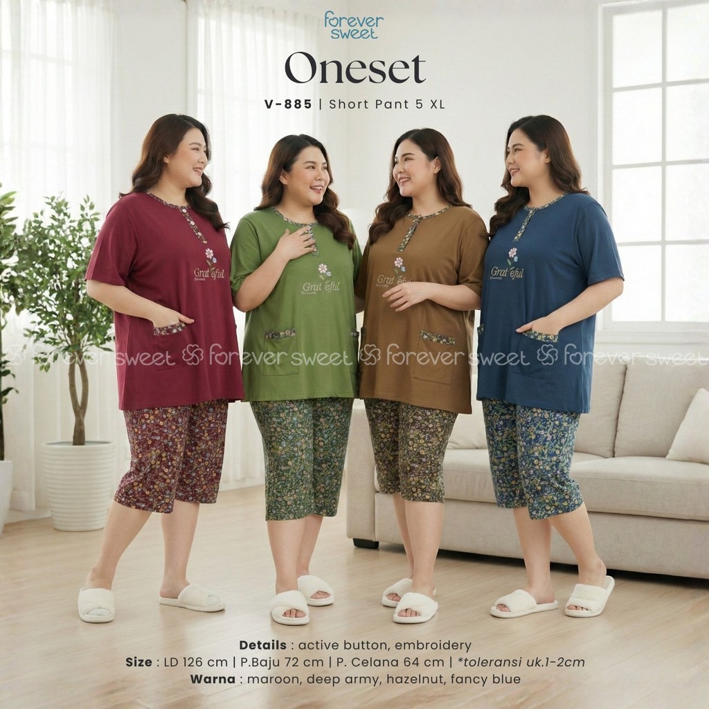 Baby doll setelan Jumbo Pendek Pendek Ukuran 5XL Forever Sweet