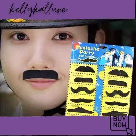 NEW PRODUKK [LOGU] Tempelan kumis palsu 12 pcs set, Mainan cosplay kumis mustache lucu COS