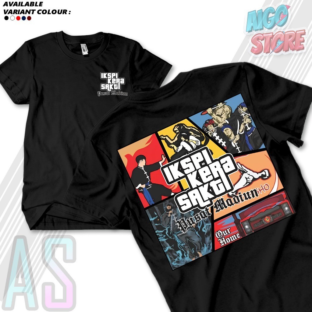 T-shirt Kaos IKSPI Kera Sakti  Pusat Madiun Desain GTA / Kaos Silat Putra Indonesia - Kera Sakti
