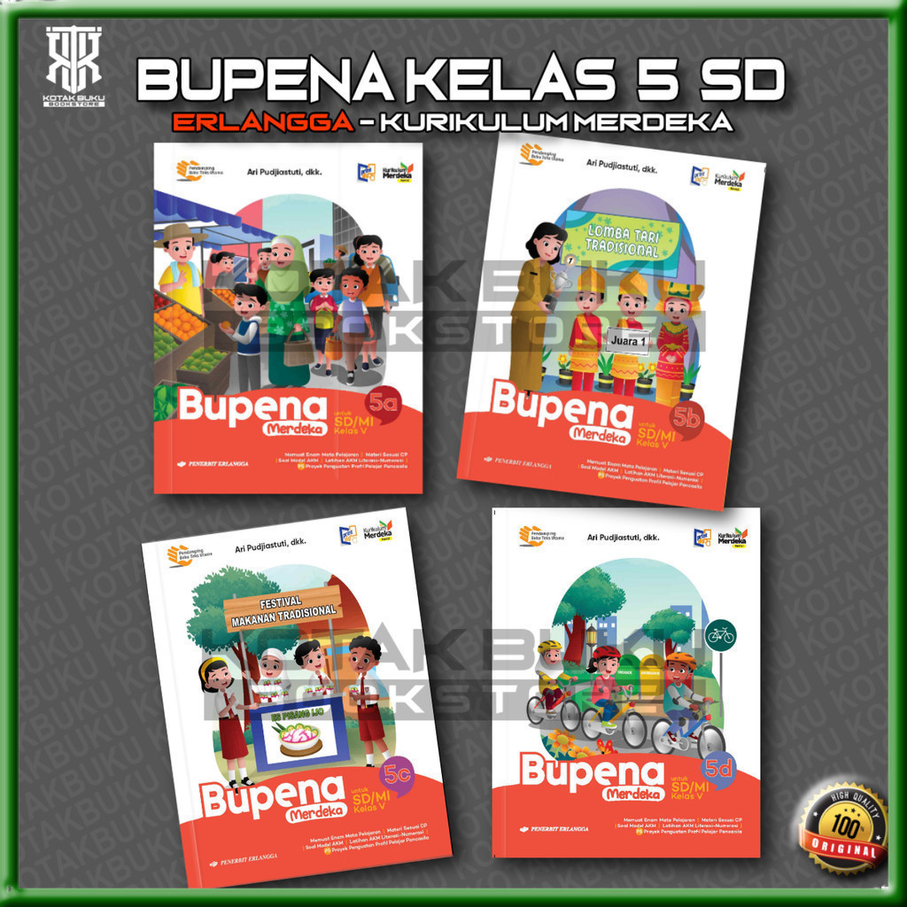 [ Erlangga ] Buku Bupena Kelas 5 SD/MI Kurikulum Merdeka Revisi Terbaru