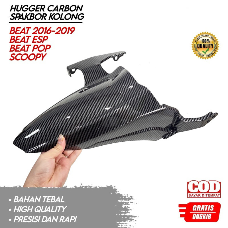 Hugger Carbon Beat 2016 2017 2018 2019 Spakbor Kolong carbon Beat 2016-2019 Scoopy Beat Pop Esp WKG