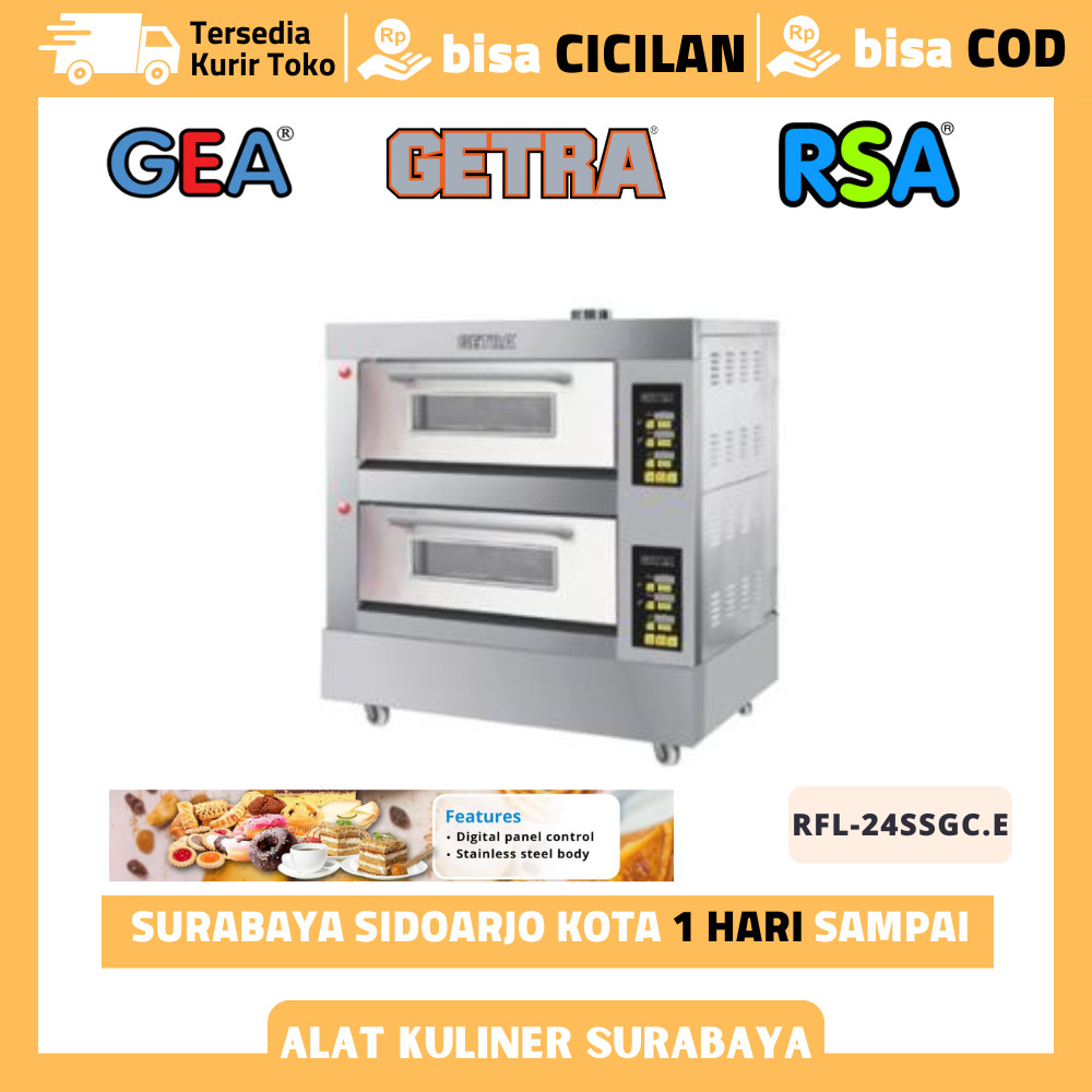 Oven Gas GETRA Rfl-24ssgc.e Oven 2 Deck 4 Tray Pemanggang Kue Roti  Garansi Resmi
