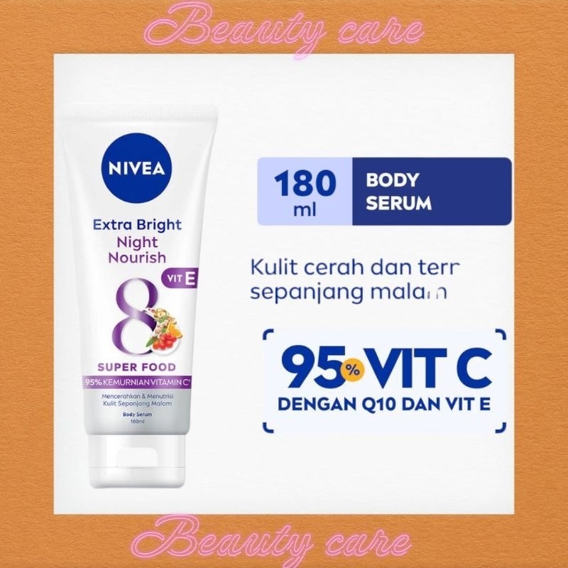 NIVEA Extra White Night Nourish Body Serum 180 ml - Nivea Body Serum - Body Lotion