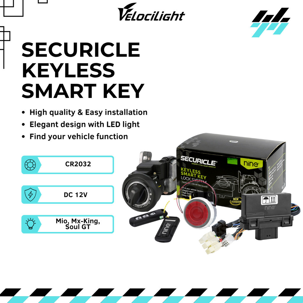 Kunci Kontak Smart Alarm Motor Beat Yamaha Mio Honda Beat Anti Maling Keyless - SECURICLE