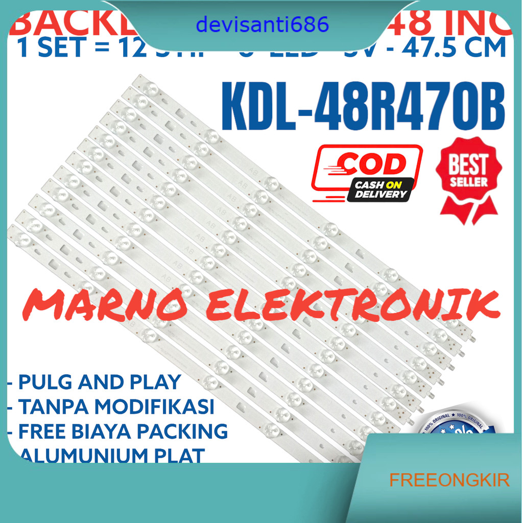 BACKLIGHT SONY 48IN 48R KDL48R470B KDL-48R470B KDL 48R470B  6K 3V 6LED LAMPU