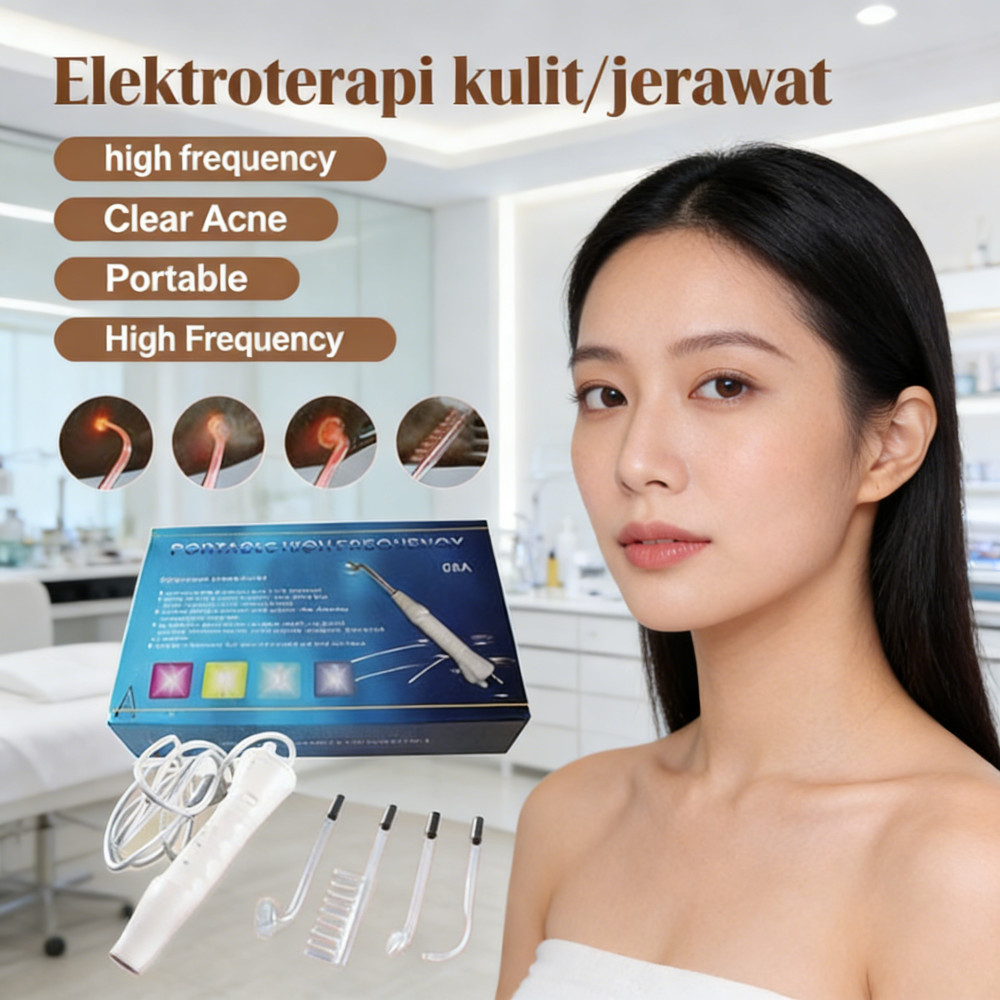 Frekuensi Tinggi High Ozon Jerawat Salon Portable Alat Skincare Kecantikan Facial