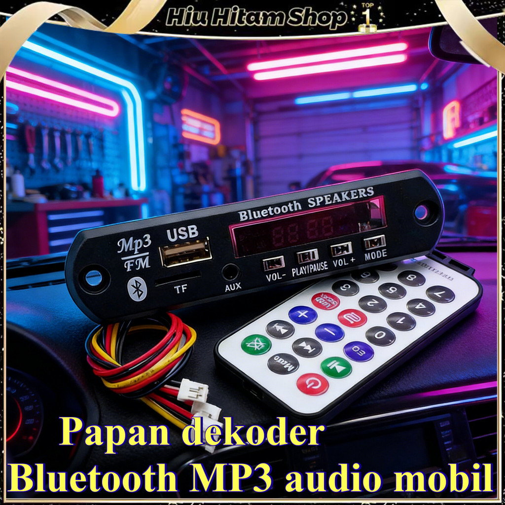 Modul Dekoder Bluetooth 5.0 Nirkabel Audio Mobil DC 12V MP3 USB TF Radio - Amplifier Speaker