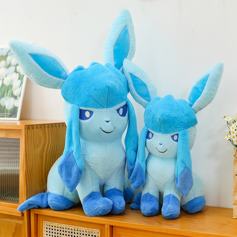 Boneka plush Ice Eevee, bantal tidur, mainan mesin cakar.