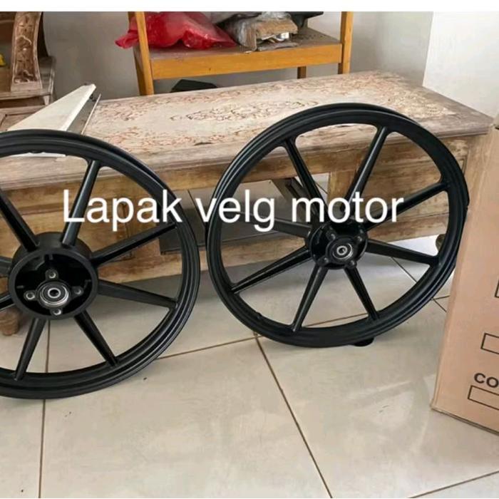 Velg racing Vrossi palang 8 satria 2tak double disc 17x140/160 - hitam, satria 2 tak double disc
