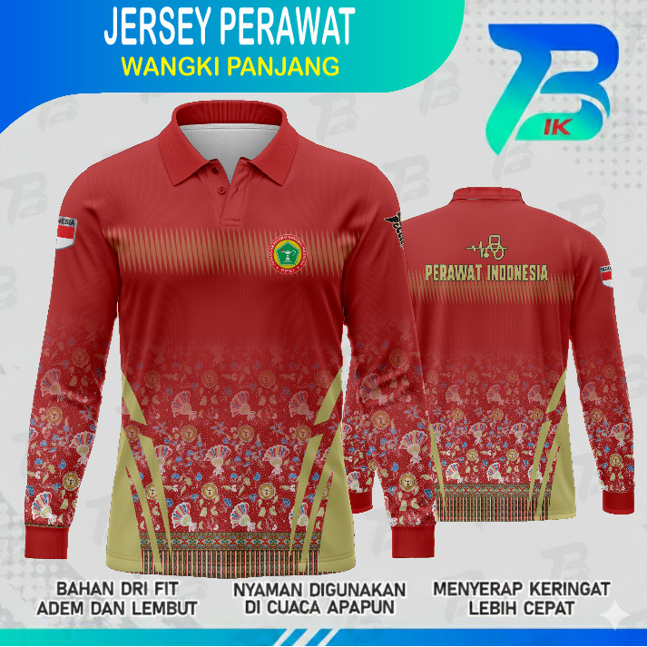 JERSEY WANGKI PERAWAT LENGAN PANJANG/KAOS KERAH PERAWAT FULLPRINTING/JERSEY PERAWAT