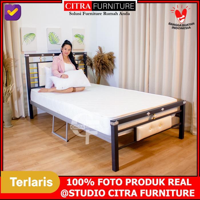 Ranjang Besi Minimalis |Dipan Besi |Rangka Tempat Tidur Springbed 120 - 120 x 200, Hanya Ranjang