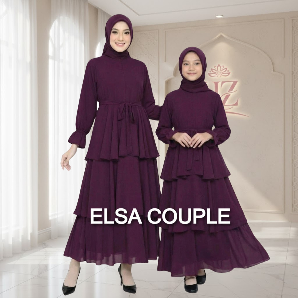 Abaya  Couple Ibu dan Anak Lebaran 2026 Ceruty Abaya Dewasa Couple Ibu Anak Long Dress Muslim