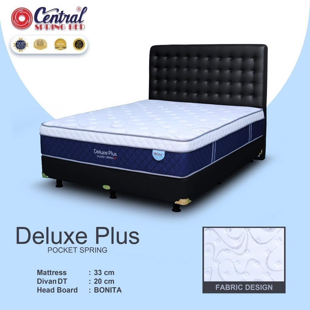 1 Set (Kasur + Divan) Springbed DELUXE PLUS POCKET Spring Bed | Matras Central Pocket | Kasur Centra