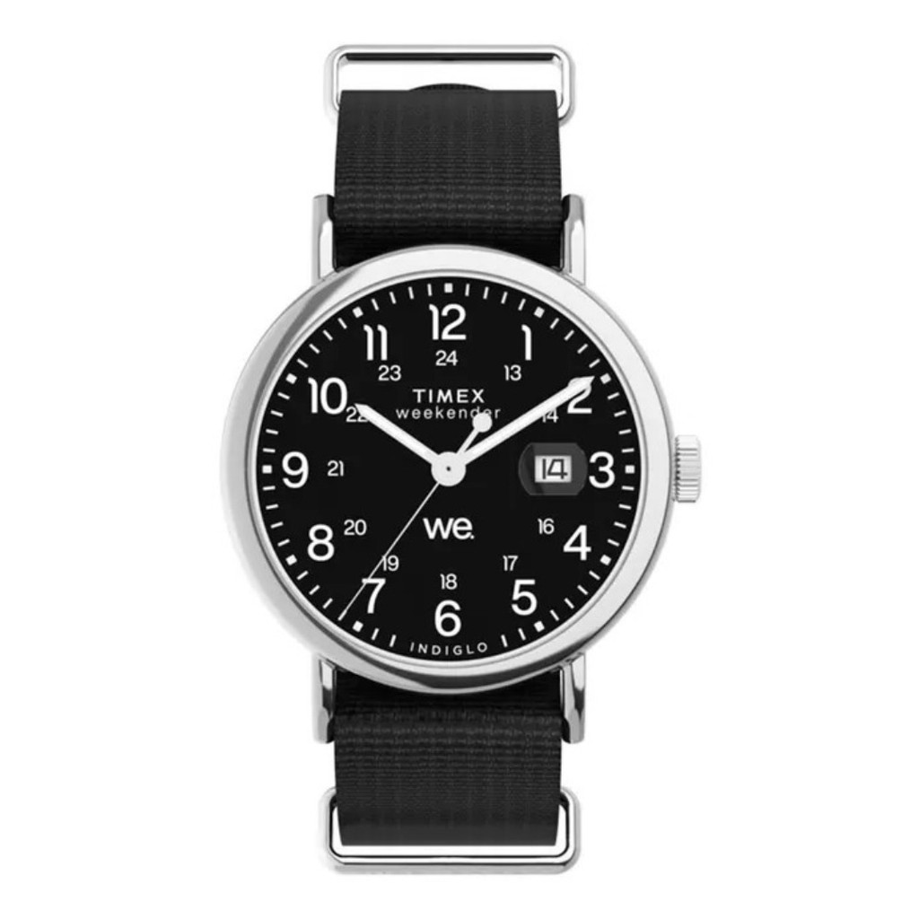 Jam Tangan Pria Timex TW2W86100V5  Weekender Indiglo Black Dial Black Fabric Strap Original