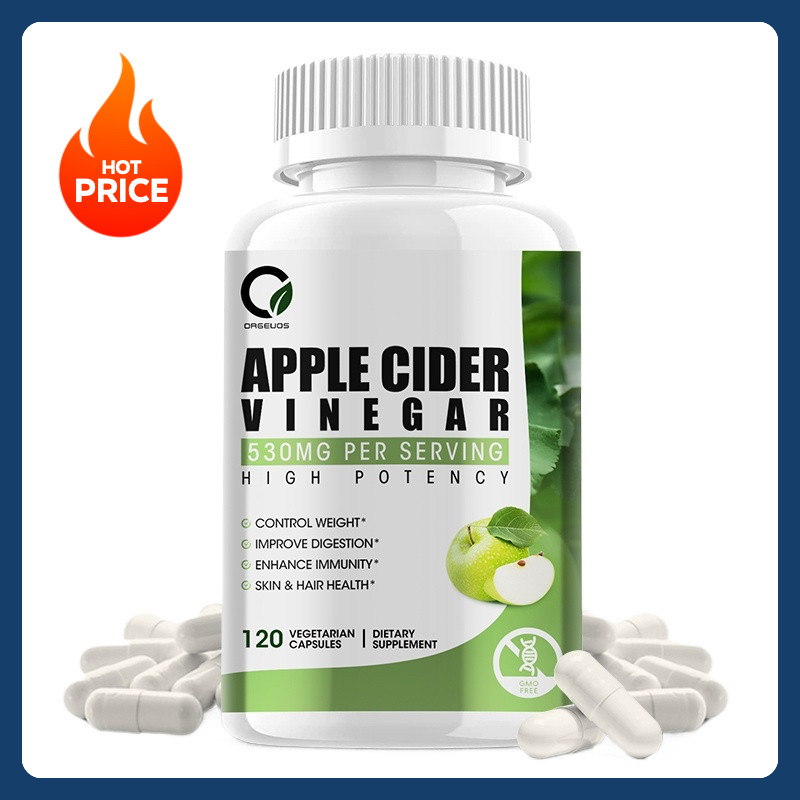 Orgeuos Apple Cider Vinegar Murni 100% 120Kapsul Membantu Menurunkan Berat Badan Dengan Cepat