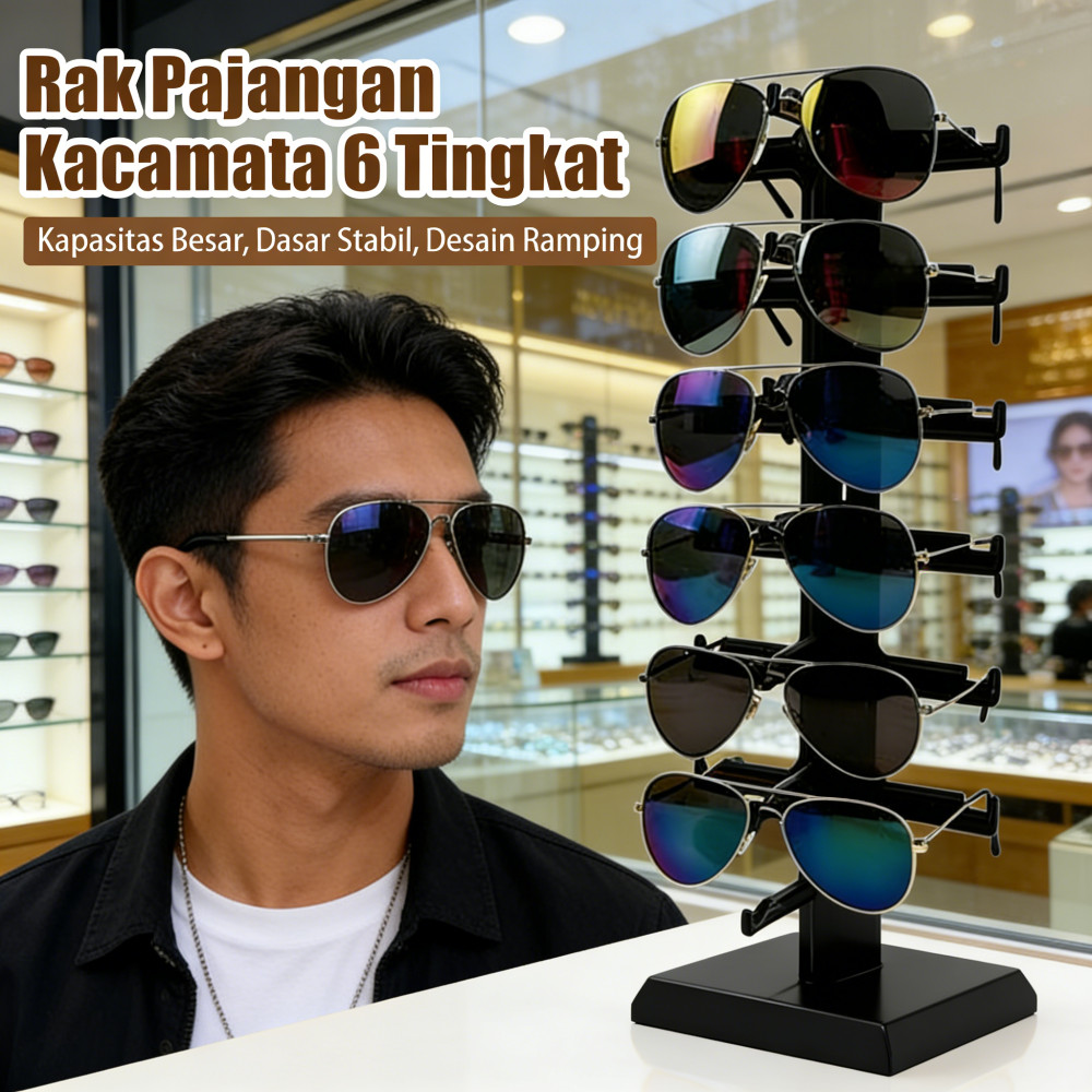 Tempat Konter Susun Rak 6 Toko Pajangan Display Akrilik