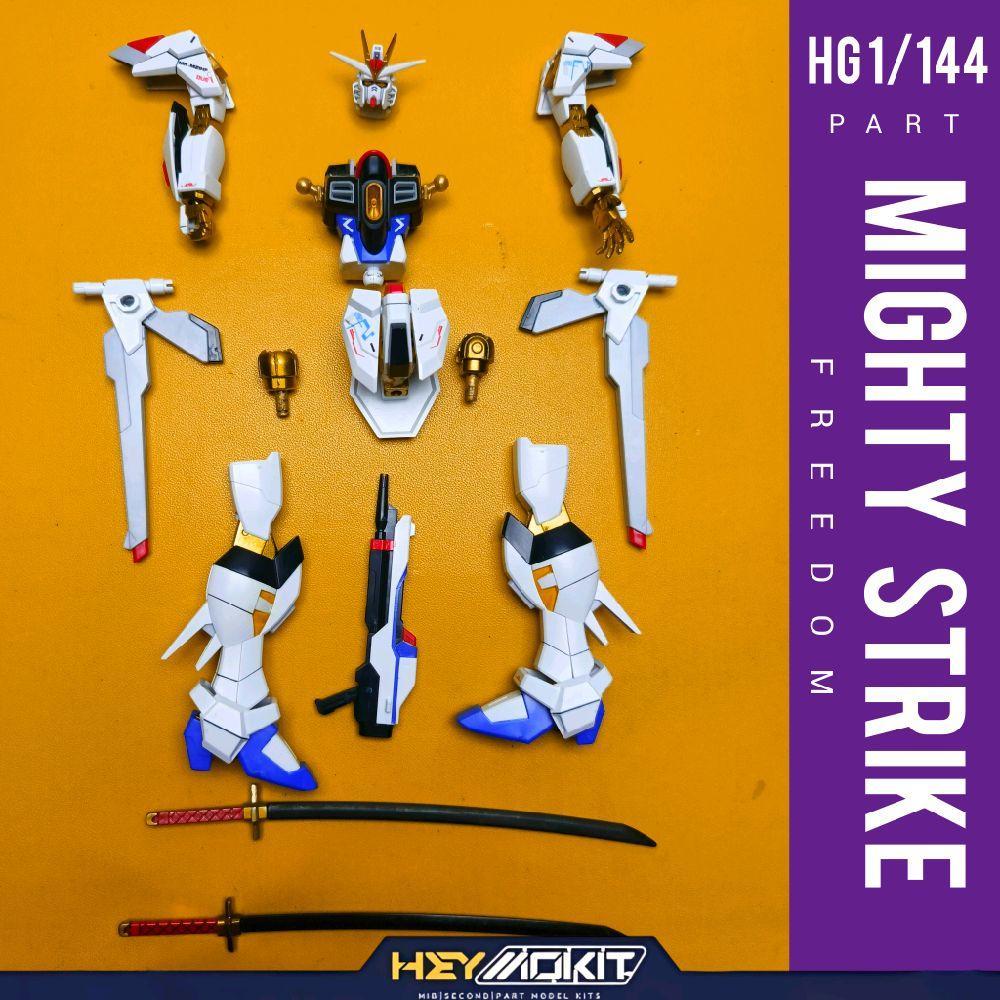 BANDAI REPAINT HG 1/144 MIGTHY STRIKE FREEDOM PART HEAD VFIN FACE BODY TORSO WAIST JOINT LEGS LEG SH