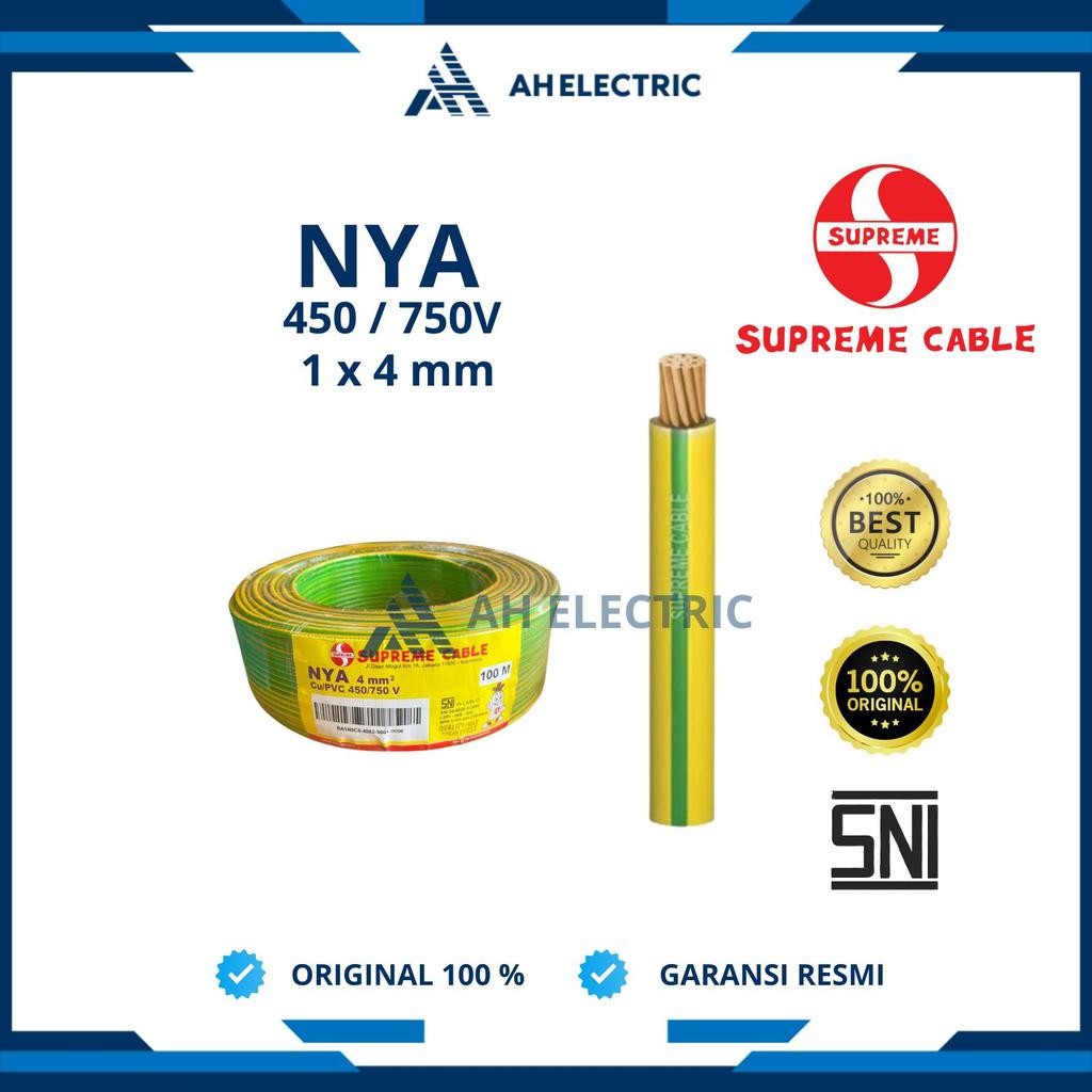 Supreme Kabel NYA 4 mm | Kabel Listrik | Kabel Tunggal | Kabel BCC | Kabel Grounding | Original